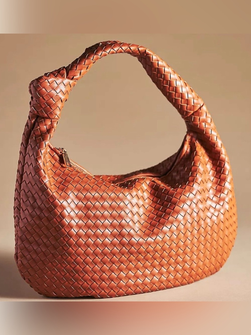 NWT The Brigitte Satchel by Melie Bianco: Woven Brown Natural